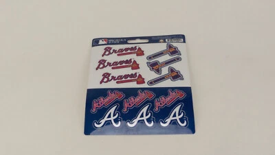 New Made In USA  MLB Baseball 12 Mini Vinyl Decal Sticker Atlanta Braves - Image 1 of 4