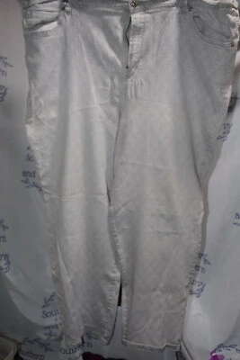 Gloria Vanderbilt "Amanda" Jeans, Gray w/White Print, Size 24W - Image 1 of 4