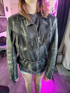 ABRIGO DE CUERO PARA MUJER HARLEY DAVIDSON TALLA W46 - Imagen 1 de 12