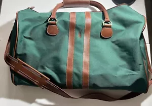 Vintage 90s Ralph Lauren Polo Canvas Duffel Bag Green 19.5" L x 15.5" W - Picture 1 of 2