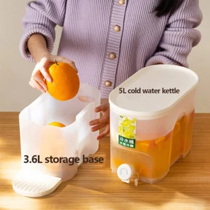 Refrigerator Drink Beverage Dispenser Bucket With Faucet Juice Tea Dispenser - Picture 1 of 21