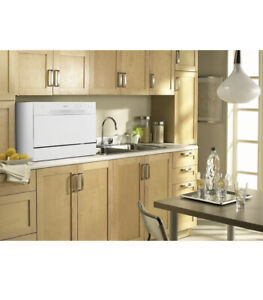 24 in. White CounterTop Front Control Dishwasher with 6-Cycles, 6 Place Settings