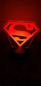 Superman Logo 3D LED Night Light 16 Color Changing Acrylic Decor W/ Remote - Picture 1 of 11