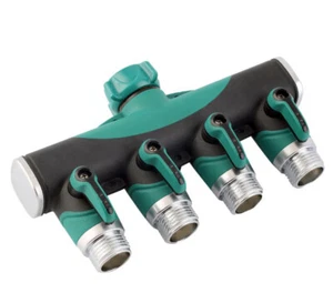 4 Way 3/4 Inches Hose Splitter Garden Irrigation Tool Water Tap Hose Connector - Picture 1 of 5