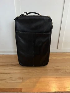 COACH Black Leather Rolling Suitcase Luggage #LOS-0592 - Picture 1 of 14