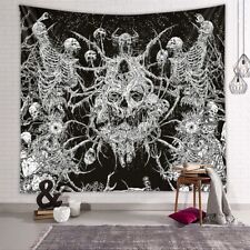Gothic Black Skeleton Tapestry Psychedelic Wall Rug  Home Decoration