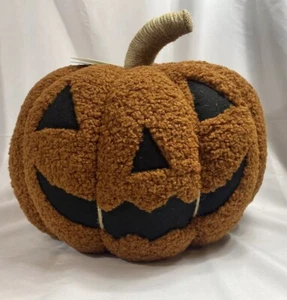 Neu mit Etikett Pottery Barn Jack-O-Lantern Kürbis kuscheliges Kissen. Leuchtet nicht - Bild 1 von 10