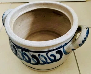 Steinguttopf Salzglasur Blau Grau – Handwerk, Deko - 15 cm - Bild 1 von 2