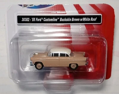 CMW Mini Metals #30382A 1955 Ford Customline 4Dr Sedan Buckskin Brown White Roof - Image 1 of 3