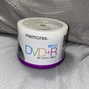 Memorex DVD plus R 16x 4.7GB 50 Pack Spindle Blank Discs Dvd+r Media Disks NEW - Picture 1 of 1