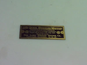 Lake Breeze Ventilator Stirling Heißluftventilator Reproduktion Typenschild - Bild 1 von 1