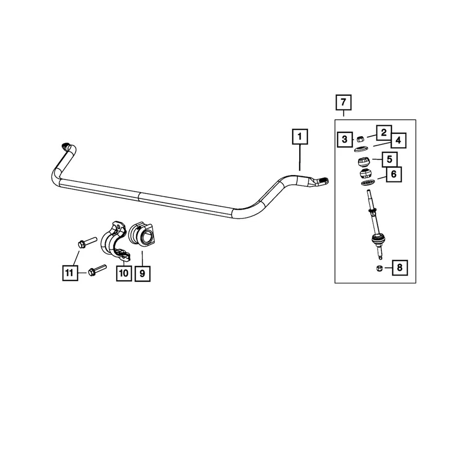 68020464AC Mopar Suspensión Estabilizador Barra Soporte Delantero para Ram Truck 4500 5500 Foto 1 de 1
