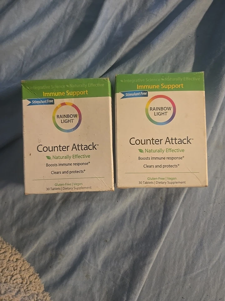 Paquete de 2 mezclas específicas Rainbow Light Counter Attack de 3 para apoyo inmunológico 30 pestañas Foto 1 de 4