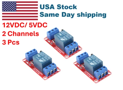 3 Pcs 1 Channel 5V/12V Relay Module 10A Relays for Arduino, Automation & IoT - Image 1 of 4