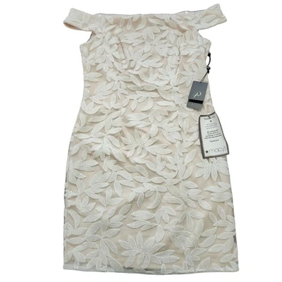 NWT Adrianna Papell Sequin Off-The-Shoulder Dress Ivory Size 8 - Image 1 of 4