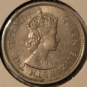 Hong Kong Elizabeth II 1965 50 Cents Coin - Picture 1 of 2