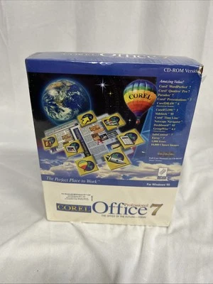 1996 VINTAGE Corel Office 7 Professional NEW IN BOX SEALED - Image 1 of 4