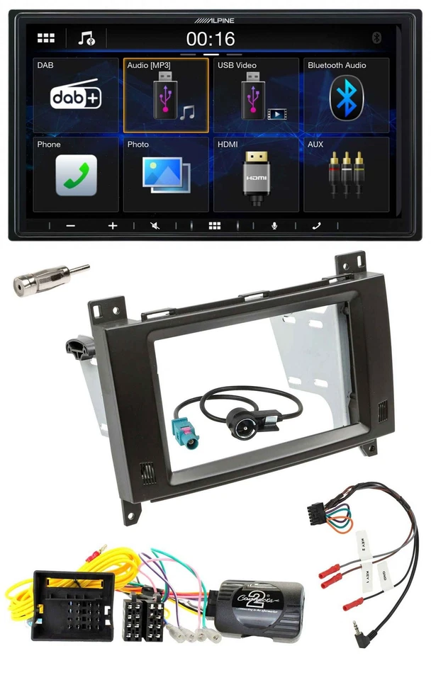 Alpine Bluetooth 2DIN Lenkrad DAB USB Autoradio für Mercedes Vito W447 Audio 10 - Bild 1 von 4