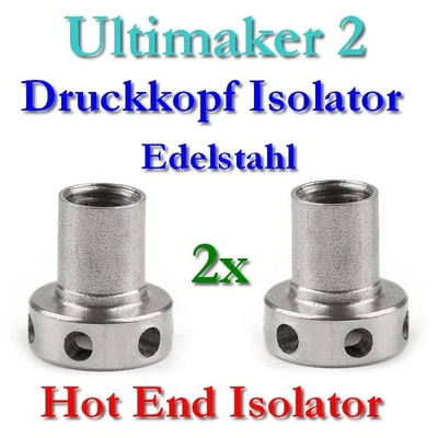 3D-DRUCKER-FILAMENT.DE 2x cabezal de impresión Hotend aislador boquilla de acero inoxidable y conexión acoplador para Ultimaker 2