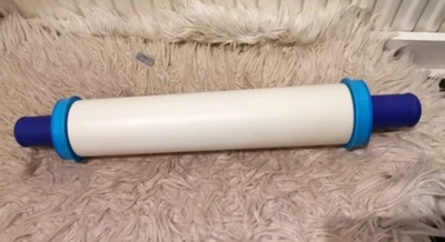 Tupperware D176 Profi-Teigrolle blau weiss befüllbar & Abstandshalter Nudelholz - Bild 1 von 2