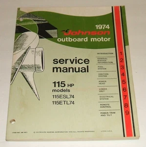 Johnson 1974 115 hp Service Manual Omc Outboard 115hp Repair Shop - Picture 1 of 6