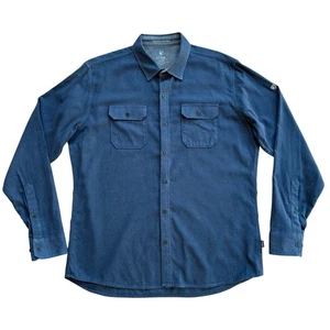Kuhl Mens L Blue Long Sleeve Button Front Flannel Shirt Work Casual Style 7244 - Picture 1 of 17