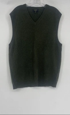 Club Room Mens Green Cashmere Sleeveless V-Neck Pullover Sweater Vest Size XL - Image 1 of 4