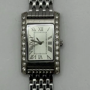 20mm Working Ladies M&S Silver Tone Jewelled Quartz Watch Broken Strap - Picture 1 of 16