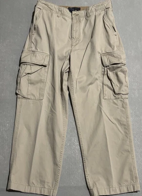 TOMMY HILFIGER  Pants Men's Tan Size 34X30 100% Cotton Y2K Khaki Utility Cargo - Image 1 of 4