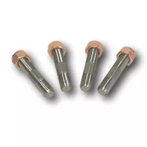 INCONEL TURBO STUD & COPPER LOCK NUT SET OF 4 - M8 X 1.25 X 35MM LONG - Picture 1 of 3