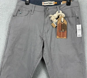 Tailor Vintage Pants Mens 32X32 Canaan Light Grey Straight Slim Fit Stretch NEW - Picture 1 of 14