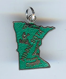 ENCANTO DE ESTADO MINNESOTA ESMALTE DE PLATA ESTERLINA DE COLECCIÓN - Imagen 1 de 2