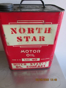 Lata de aceite de colección North Star River States lata de aceite de dos galones aceite con cáscara - Imagen 1 de 7