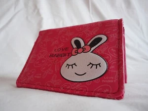 Wallet Rectangular 11cm x 8cm Love Rabbit Pink Color Credit Card Holder - Picture 1 of 2