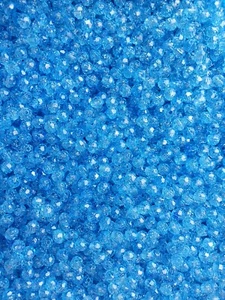 Hellsaphirblau funkelnd 8 mm Runde Facettierte Perlen 500 Stck. USA Handwerk Perlen - Bild 1 von 1