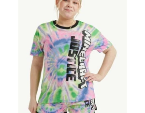 Justice Girl's Minecraft Oversized Short Sleeve Tee, Tie Dye Size M (10) - Picture 1 of 3