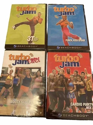 Turbo Jam Beachbody DVD Lot Of 4 NEW: 3T, Cardio Party Mix 3, Punch Kick & Jam Foto 1 de 4