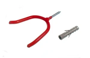 10 X Plástico Rojo Revestido Utilidad Gancho de Pared Herramienta Onestopdiy New - Imagen 1 de 1