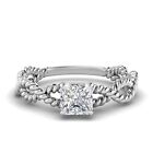 Christmas Gift Sterling Silver Princess Cubic Zircon Ring for Girl in Size 8 SO