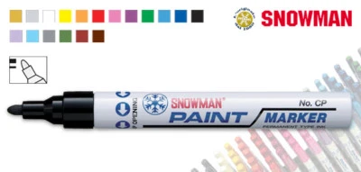 Pennarello marcatore indelebile SNOWMAN paint marker smalto punta tonda colorati
