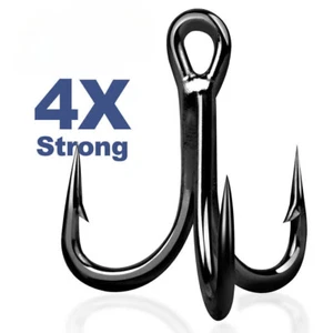 4X starker Höhenhaken kohlenstoffreicher Stahl Ersatz Angeltackle Fischhaken - Bild 1 von 20