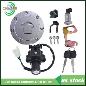 For Honda CBR600F4/F4i 01-06 Ignition Switch Fuel Gas Cap Seat Lock Key Set NEW - Foto 1 di 9