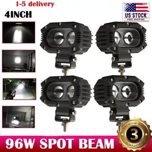 4pcs 4" INCH 384W Led Work Light Bar Pods Spot Cube Offroad SUV ATV 12V 24V Fog - Picture 1 of 9