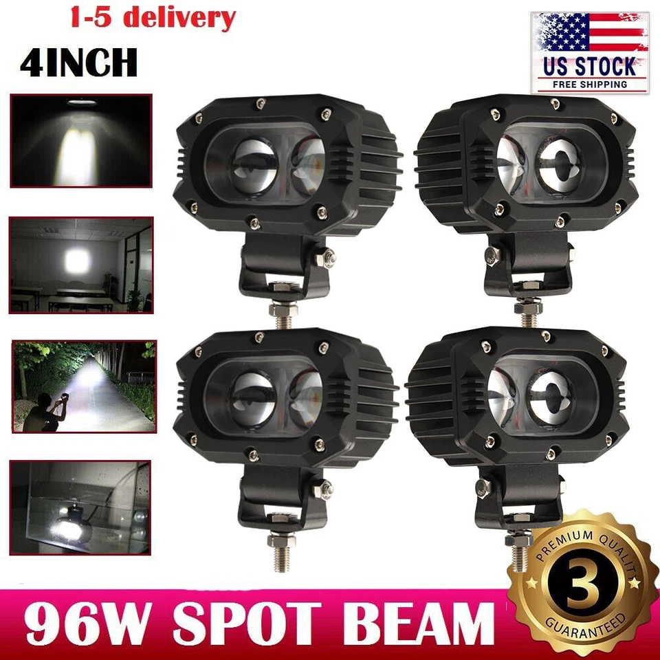 Barra de luz de trabajo LED de 4 pulgadas 384 W vainas cubo puntual todoterreno SUV ATV 12V 24V antiniebla 4 un. Foto 1 de 4