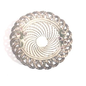 Capodimonte Parian Italy Woven Floral Basket Ring Trinket Holder Pedestal Footed - Picture 1 of 3