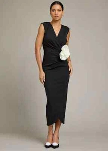 Vestido midi con detalle de ramillete negro Kaleidoscope - Talla 16 - Nuevo sin etiquetas - PVP £65 - Imagen 1 de 5