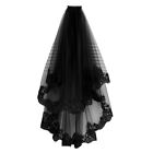 Goth Black Veil Halloween Lace Retro Bride Witch Headwear for Women