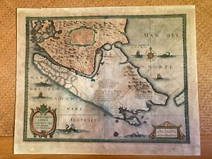 Judocus Hondius Map of "Strait of Magellan and Tierra del Fuego" 17th