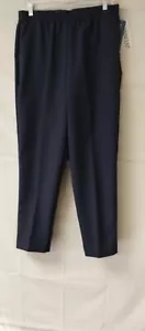 Donnkenny Classics Womens Dress Pants Tapered Pull On Elastic Waist Black 14 - Picture 1 of 9