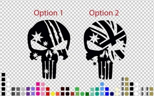 PUNISHER Australia Flag Sticker Decal Aussie Militarry Star Skull Car Motorbike - Picture 1 of 5